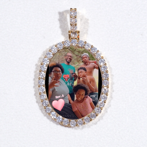 3D Oval Custom Picture Pendant