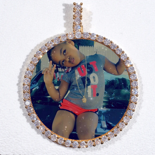 LARGE 3D CIRCLE CUSTOM PICTURE PENDANT