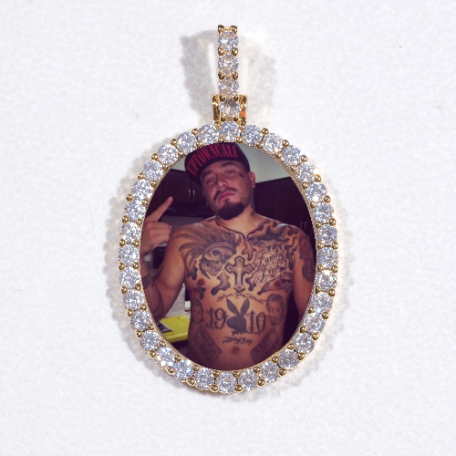 3D Oval Custom Picture Pendant