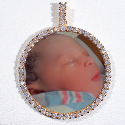 LARGE 3D CIRCLE CUSTOM PICTURE PENDANT