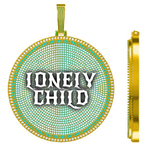 CUSTOM LETTER NECKLACE 3D BIG DISC