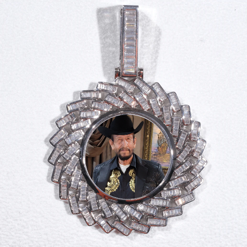 Large 3D Baguette Custom Picture Pendant