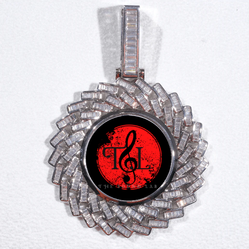 Large 3D Baguette Custom Picture Pendant