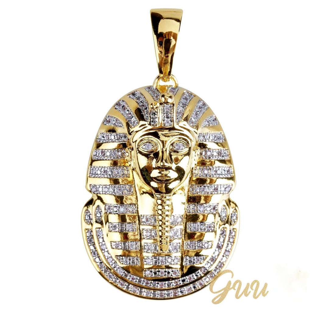 25mm Egyptian Pharaoh Head  Hip Hop Cubic Zirconia Pendant # Rapper Chain - The GUU Shop