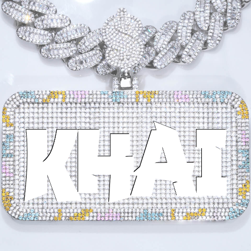 CUSTOM LETTER NECKLACE 3D COLORFUL SQUARE