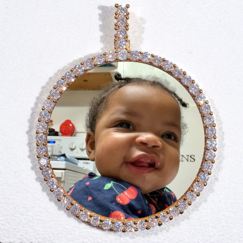 LARGE 3D CIRCLE CUSTOM PICTURE PENDANT