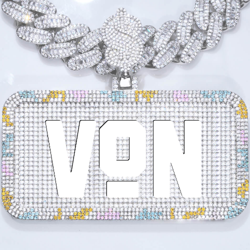 CUSTOM LETTER NECKLACE 3D COLORFUL SQUARE