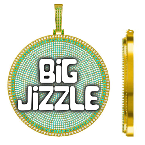 CUSTOM LETTER NECKLACE 3D BIG DISC