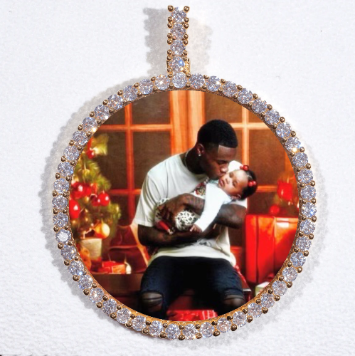 LARGE 3D CIRCLE CUSTOM PICTURE PENDANT