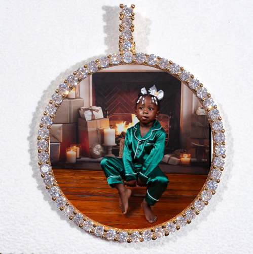 LARGE 3D CIRCLE CUSTOM PICTURE PENDANT