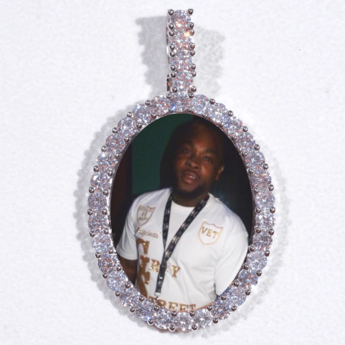 Large 3D Oval Custom Picture Pendant