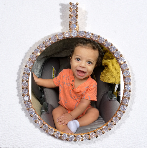 LARGE 3D CIRCLE CUSTOM PICTURE PENDANT
