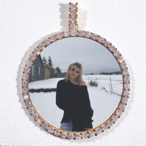 LARGE 3D CIRCLE CUSTOM PICTURE PENDANT