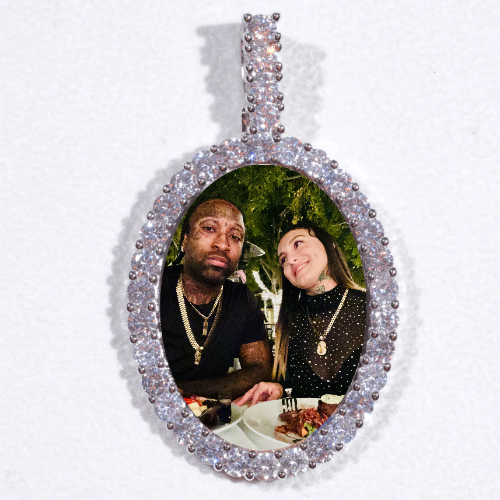Large 3D Oval Custom Picture Pendant