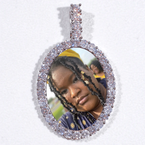 Large 3D Oval Custom Picture Pendant