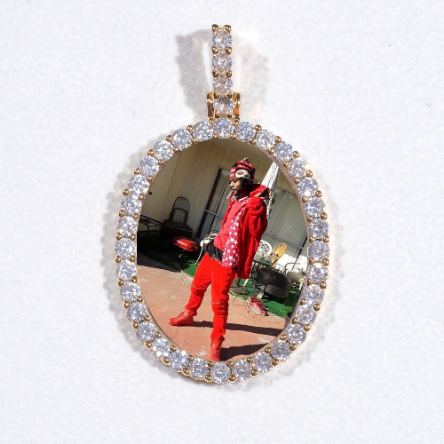 3D Oval Custom Picture Pendant