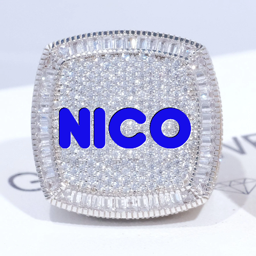 CUSTOM LETTER 3D ICED RING