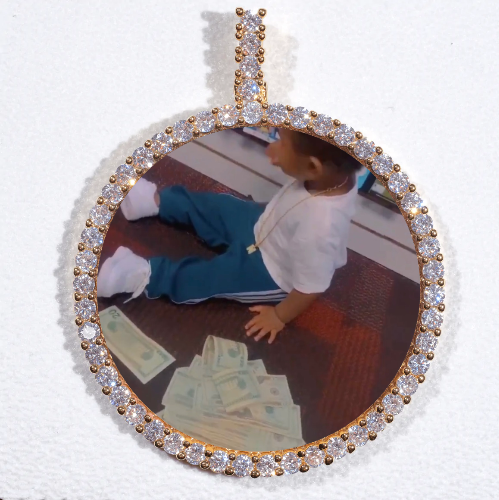 LARGE 3D CIRCLE CUSTOM PICTURE PENDANT