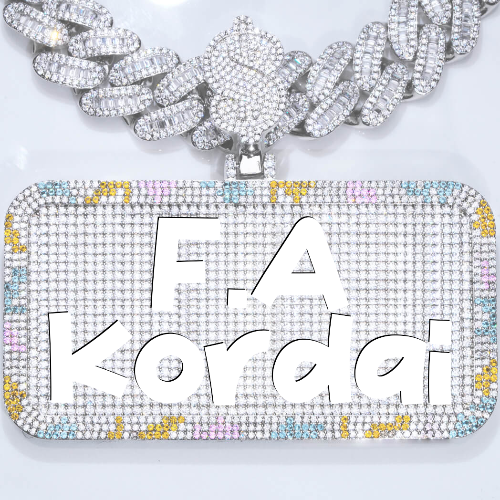 CUSTOM LETTER NECKLACE 3D COLORFUL SQUARE