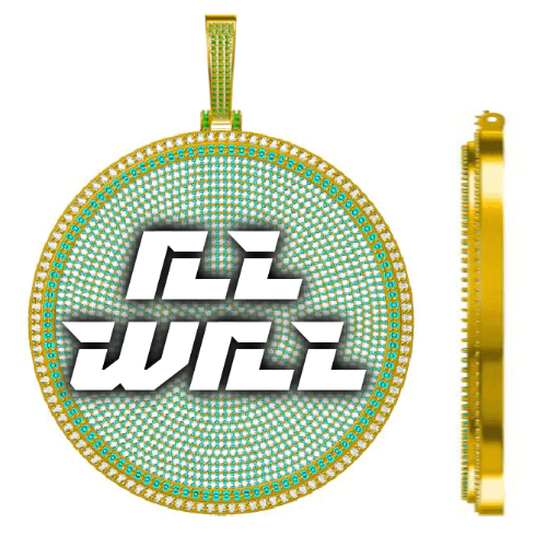 CUSTOM LETTER NECKLACE 3D BIG DISC