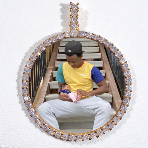LARGE 3D CIRCLE CUSTOM PICTURE PENDANT