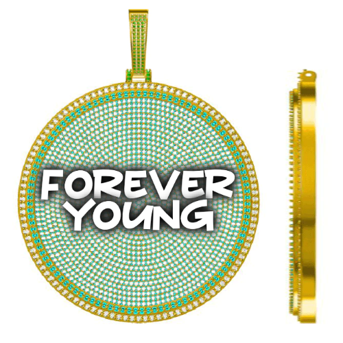 CUSTOM LETTER NECKLACE 3D BIG DISC