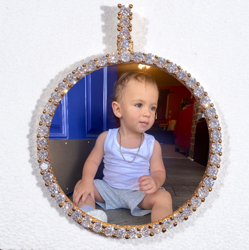LARGE 3D CIRCLE CUSTOM PICTURE PENDANT