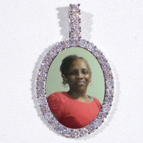 Large 3D Oval Custom Picture Pendant