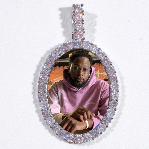Large 3D Oval Custom Picture Pendant