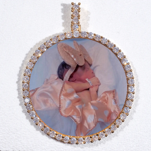 LARGE 3D CIRCLE CUSTOM PICTURE PENDANT