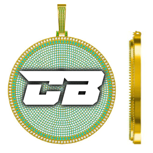 CUSTOM LETTER NECKLACE 3D BIG DISC
