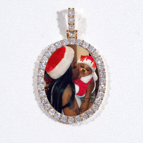 3D Oval Custom Picture Pendant