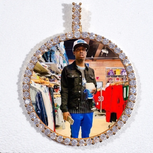 LARGE 3D CIRCLE CUSTOM PICTURE PENDANT