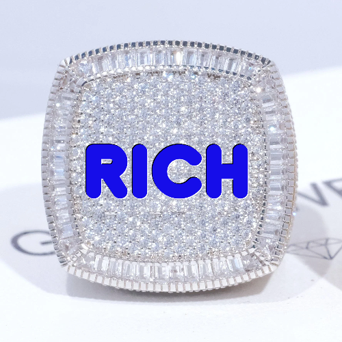 CUSTOM LETTER 3D ICED RING