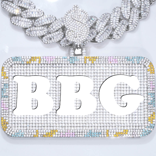 CUSTOM LETTER NECKLACE 3D COLORFUL SQUARE