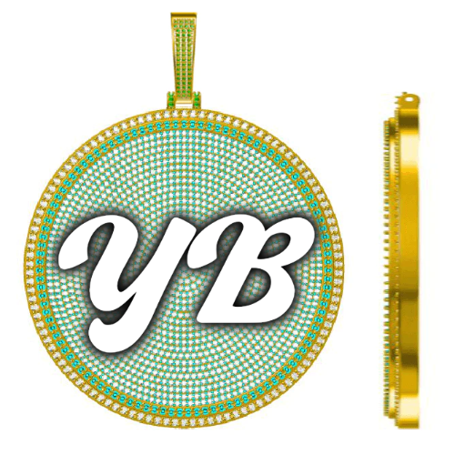 CUSTOM LETTER NECKLACE 3D BIG DISC
