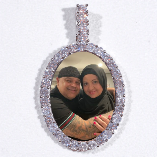 Large 3D Oval Custom Picture Pendant