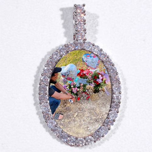 Large 3D Oval Custom Picture Pendant