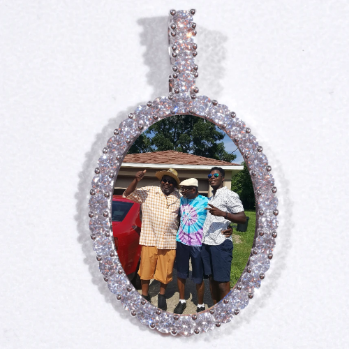 Large 3D Oval Custom Picture Pendant