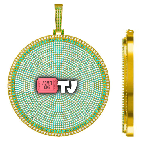 CUSTOM LETTER NECKLACE 3D BIG DISC