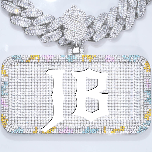 CUSTOM LETTER NECKLACE 3D COLORFUL SQUARE