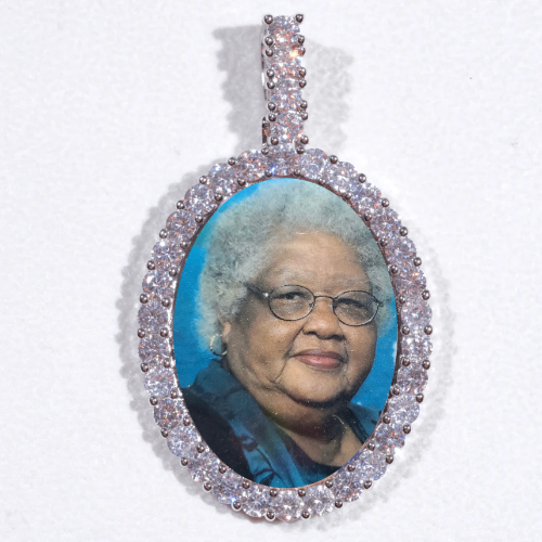 Large 3D Oval Custom Picture Pendant