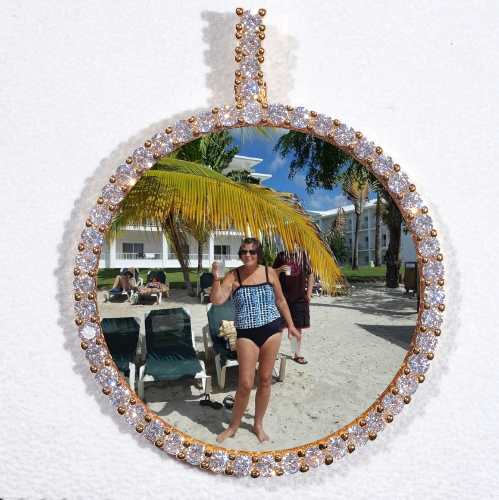 LARGE 3D CIRCLE CUSTOM PICTURE PENDANT