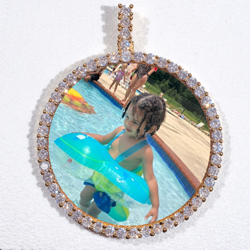 LARGE 3D CIRCLE CUSTOM PICTURE PENDANT