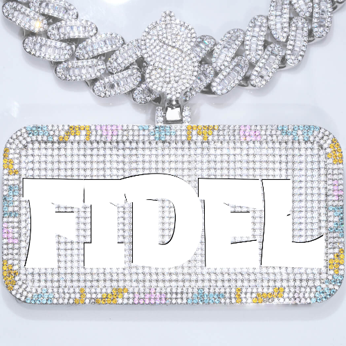 CUSTOM LETTER NECKLACE 3D COLORFUL SQUARE
