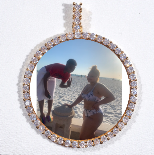 LARGE 3D CIRCLE CUSTOM PICTURE PENDANT