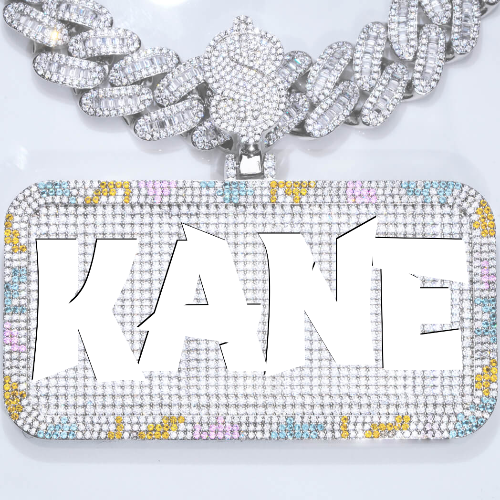 CUSTOM LETTER NECKLACE 3D COLORFUL SQUARE