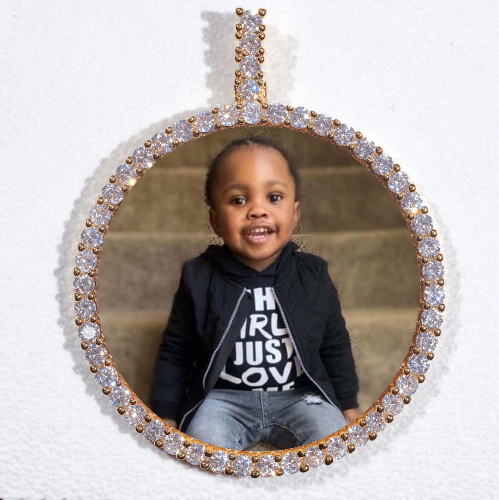 LARGE 3D CIRCLE CUSTOM PICTURE PENDANT