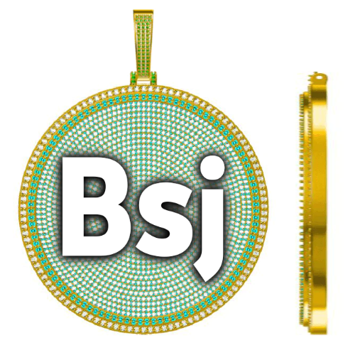 CUSTOM LETTER NECKLACE 3D BIG DISC