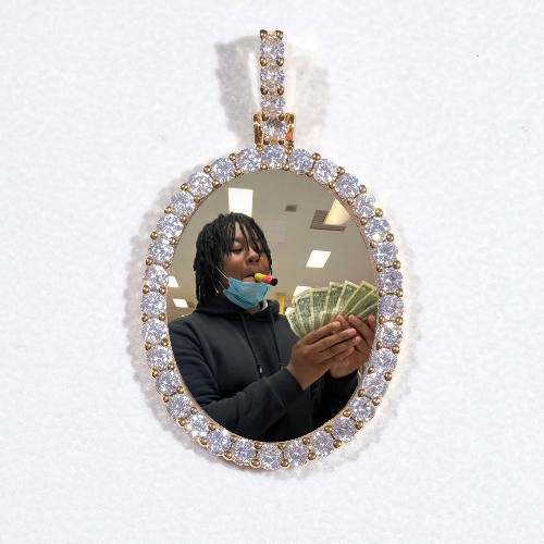 3D Oval Custom Picture Pendant